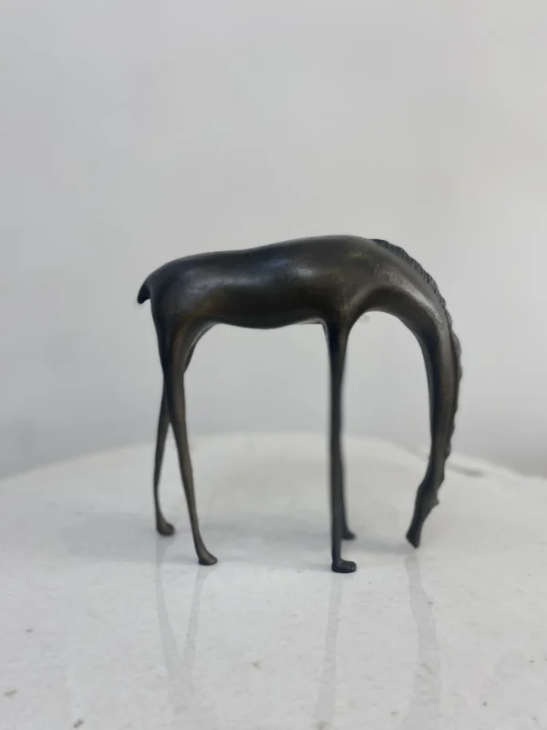 Minimalist Black Deer Sculpture