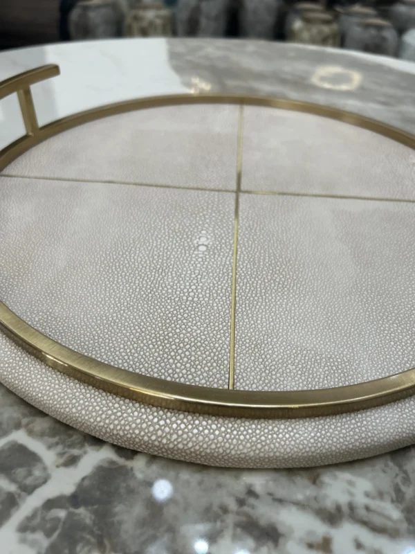 Round beige circle Tray