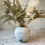White and Green Oval Potted Plant