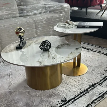 2 in 1 Marble Top Center Table