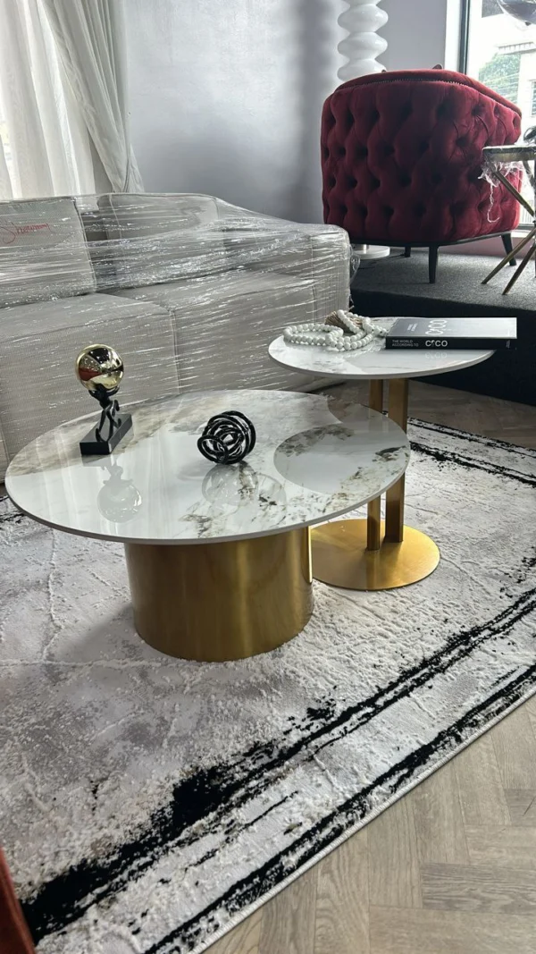 2 in 1 Marble Top Center Table