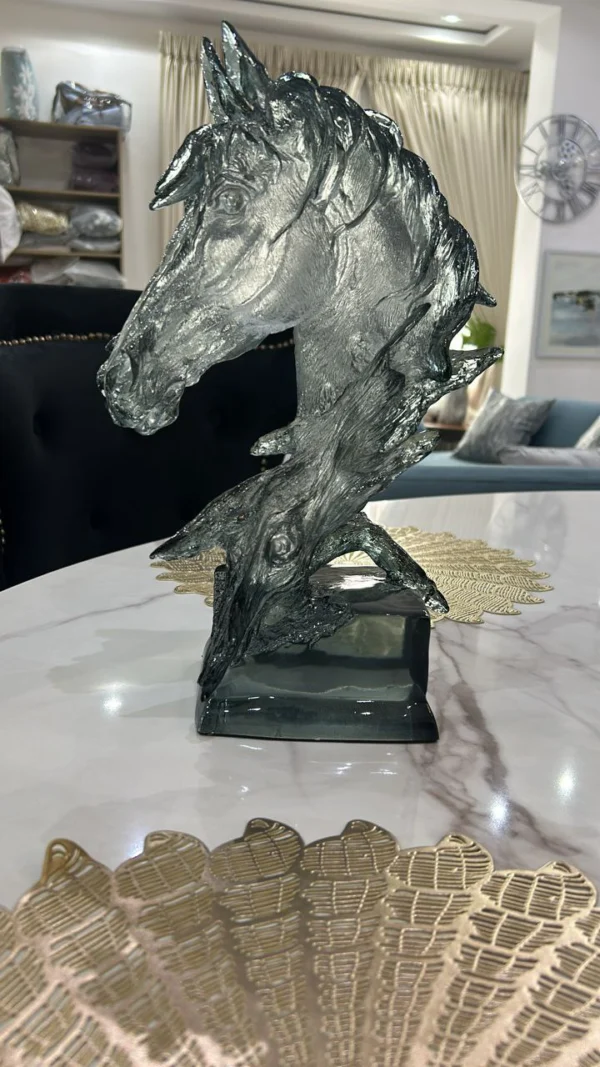 Transparent Resin Horse Head Statue Tabletop Decor