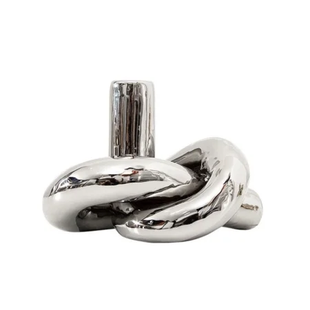 Silver Coloured Irregular Ceramic Knot