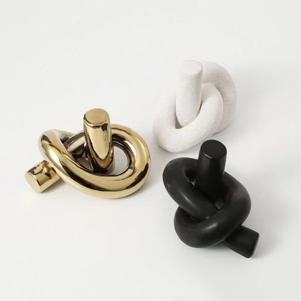 Set of Three Creative Twisted Knot Ceramic Decor