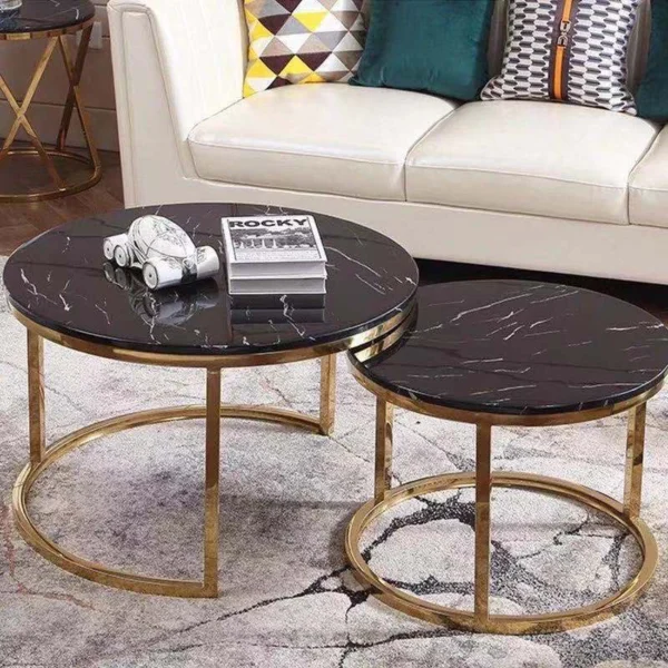 2 in 1 Black Nordic Nesting Side Coffee Table