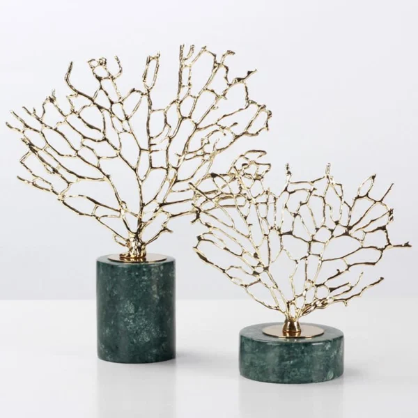 Big Golden Tree With Green Marble Base