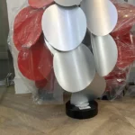 Abstract Red And Silver Coloured Decor