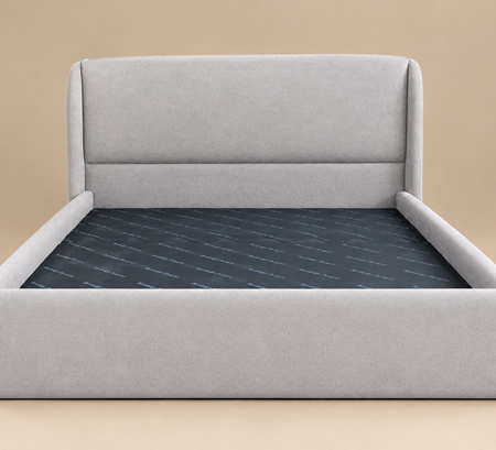Modern Upholstered Bed in Beige