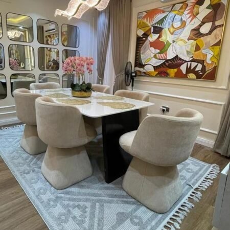 Idowu 6-seater with marble-top dining