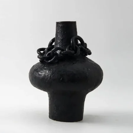 Black Luxury Chain Styled Ceramic Vase