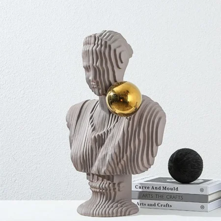 Nordic Resin Abstract Girl Bust Statue Home Decor